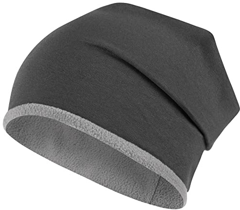 Smarilla Wintermütze Junge Kindermütze Beanie Fleece gefüttert, Größe: 50-52, Farbe: Dunkelgrau