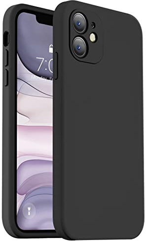 Vooii Compatible with iPhone 11 Case, Upgraded Liquid Silicone with [Square Edges] [Camera Protection] [Soft Anti-Scratch Microfiber Lining] Phone Case for iPhone 11 6.1 inch - Black