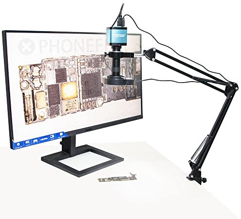 4K 48MP 1080P HDMI USB Industrial Video Microscope Camera 130X Zoom C Mount Lens Cantilever Support for Digital Image Acquisition