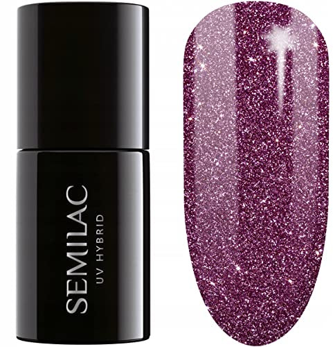 SEMILAC Gel Nail Polish 463 Grand Prix - Glitter Gel Polish - Soak Off Easy To Use LED/UV Nail Lamp - Long Lasting Manicure and Pedicure up to 3 weeks