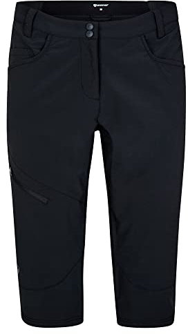 Ziener Damen NIOBA Outdoor-Shorts/Rad- / Wander-Hose - atmungsaktiv,schnelltrocknend,elastisch,3/4,Knielang, Black, 38