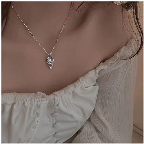 Dervivea Collier Boho Attrape-rêves Collier Pendentif Attrape-rêves Collier Pierre De Lune Collier Cristal Goutte Bijoux Pour Femmes Et Filles