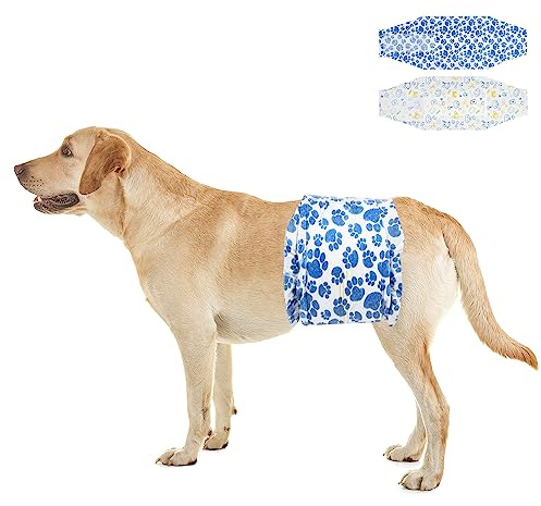Dono Couches pour Chiens Mâles,20 pièces,Couches pour Chiens,Couche Chien Male Incontinent,Couches pour Pipi,Super Absorbant,Etanchéité,Miction excitée, Chaleur, Problèmes de marquage,XS,S,M,L