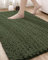 DEXI Badematte, saugfähig, weich, dick, Chenille-Bodenmatte, rutschfest, maschinenwaschbar, zotteliger Badteppich für Badewanne, Duschraum, Badezimmerzubehör, Dekor, 61 x 109 cm, Olivgrün