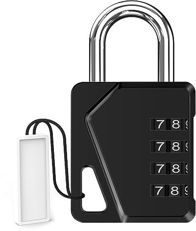 Cadenas Code 4 Chiffres, cadenas à code en Alliage de Zinc pas Besoin de Clés, Changez vous - Même Votre Code à Volonté, Cadenas à Combinaison pour Casiers, Garages, Portails, écoles, Noir