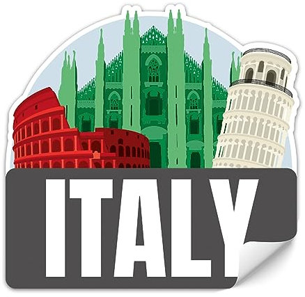 Finest Folia Länderaufkleber 10x9,6cm Wahrzeichen Sticker für Auto Koffer Wohnmobil Laptop selbstklebend wasserfest Länder Aufkleber R210 (02 Italy)