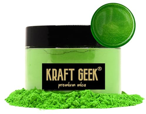 Grass Green Premium Mica Powder 50g. Powder Dye for Epoxy Resin Pigment Natural Soap Colouring, Candle, Slime, Bath Bombs, Makeup, Nail, Fabric, Fabric dye, Wax Melts etc. (Light Green)