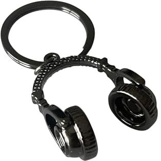 AMOBESTER Music Lover Keychain, Mini Microphone Keychain, Grey, Unisex