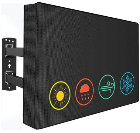 YOTOM Wasserdichte Outdoor-TV-Abdeckungen für 101,6 bis 109,2 cm (40 bis 43 Zoll) Außenfernseher, 600D dicker Stoff, TV-Displayschutzfolie mit Fernbedienungstasche, Größe 106,7 x 66,5 x 14,9 cm (B x H