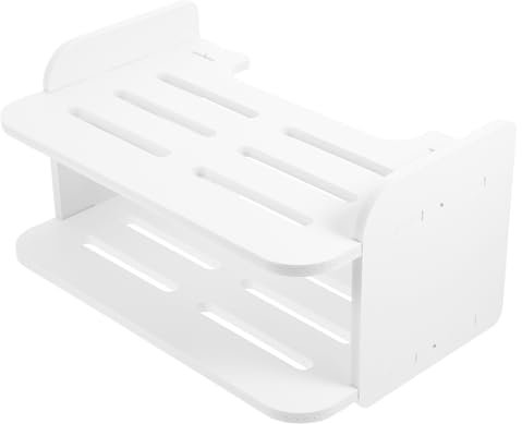 Zerodeko Wall Mounted Storage Rack for Router and Dvd Player White No-drilling Floating Shelf for Tv Storage