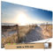 TRIOSK Sichtschutz Garten Dekoration Plane groß mit Natur Motiv Meer Strand Weg Spuren Motivbanner Blickdicht für Terrasse Zaun Gartenzaun Gartenposter PVC Zaunblende 340x173 cm