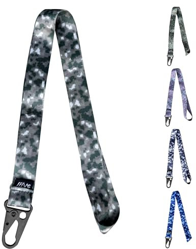 FFIVE - Lanyard camuflaje militar digital - colgar cuello llaves telefono movil tarjeta identificacion cartera poliester (MULTICAM)