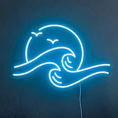 HFHungkeong LED Dimmbar Wave Neonlicht Spielschild Handgefertigte Lampe für Wand Zimmer Party Zuhause Bar Weihnachten Schlafzimmer Hochzeit Dekoration, Teenager Geburtstag Geschenk, USB-Betrieben