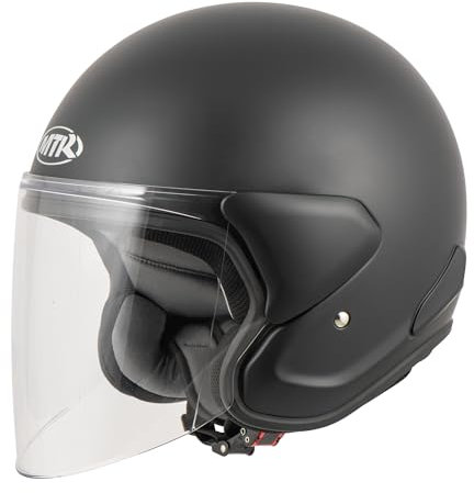 MTR DX3 Jethelm, ECE Zertifizierter Motorradhelm - Maximale Verkehrssicherheit, Robust & Komfortabel, Ideal Für Motoroller & Vespa, Ratschenverschluss, Klares Visier, M
