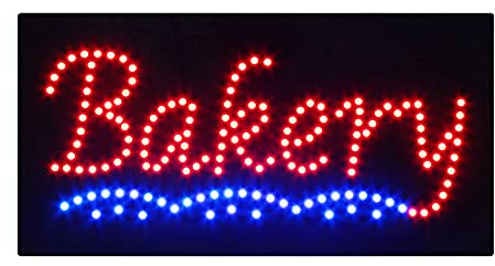 Panneau de boulangerie LED pour entreprise, panneau ouvert à LED super lumineux pour boulangerie visible à travers une fenêtre teintée 60 cm x 30 cm