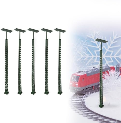 5 Stück Modelleisenbahn-Lampen, 13,5 cm, Modelleisenbahn-Lampen, LED-Lampen, Straßenlaternen, Hof, H0, Licht-Layout, Modellbau, 3 V