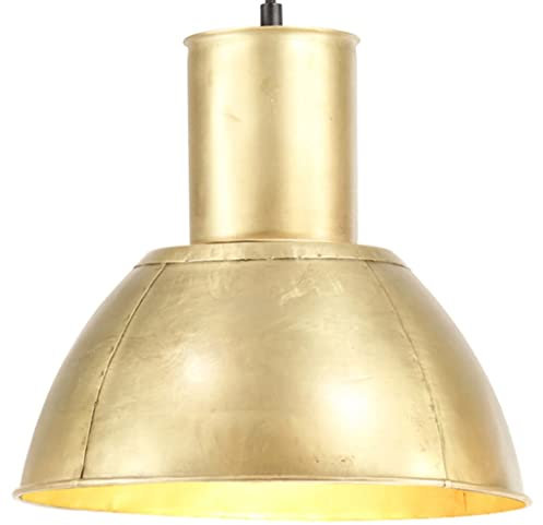vidaXL Hängelampe Industrie Pendelleuchte Deckenlampe Pendellampe Deckenleuchte Hängeleuchte Lampe Leuchte 25W Messing Rund 28,5cm E27