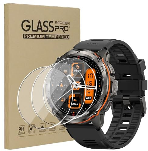 KZIOACSH Screen Protector for KOSPET TANK T3 Ultra, 3 Pack 9H Hardness HD Clear [Anti-Scratch] Tempered Glass Ultra-Thin 2.5D Round Edge [Anti-Fingerprint ] [Bubble-Free] Protective Film