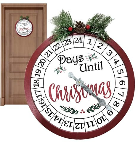 dmqdu Adventskalender rund aus , Adventskalenderschild 'Advent Weihnachten | Adventskalenderschilder 'Advent aus | Holzhandwerk für Schlafzimmer, Halle