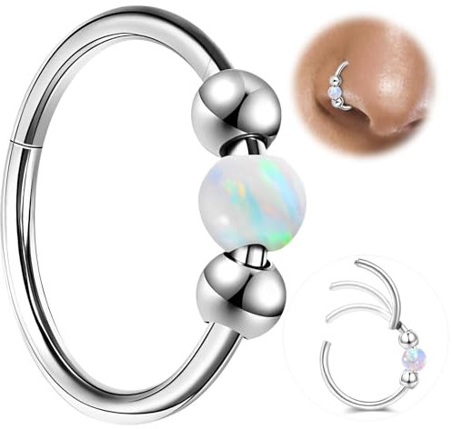 exatta Nasenpiercing Ring Nasenring Piercing Nostril Piercing Ohr Septum Piercing Helix Ring Nostril Tragus Conch Clicker Lippenpiercing Lippenring Nose Ringe 18G 8mm Body Piercing Schmuck