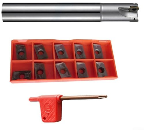 Lot de 10 inserts en carbure d'aluminium D25 mm 90° 2F indexable Fraise en carbure APMT1604 en alliage d'acier