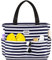 HOMESPON Große Strandtasche Damen mit Reißverschluss Wasserdicht Badetasche XXL Familie Beach Tote Bag, Blau/Weiß gestreift
