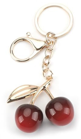 Le Porte-Clés a Un Design élégant En Forme De Cerise, Un Cadeau Pour Les Femmes, Parfait Comme Cadeau Pour Votre Petite Amie, Parfait Pour Les Petits Cadeaux Et Les Accessoires Exquis