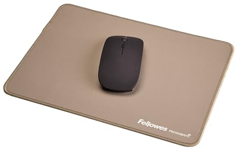 Fellowes Breyta Tapis de Souris Ergonomique Extra-Large – Sable – Base antidérapante en Caoutchouc, Bords Cousus résistants, Protection Microban, optimisé pour Les Souris optiques et Laser