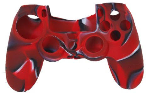 Coque de protection en silicone pour manette Sony PlayStation 4 PS4 Rouge/noir