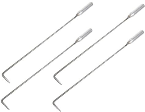 UKCOCO 4 Stück Briketthaken Feuerstelle Im Freien Feuerwerkzeuge Für Die Feuerstelle Lagerfeuerpoker Kamin-poker Schürhaken Mit Extra Langem Feuer Silver Stahl