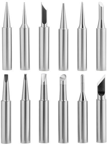 900m Soldering Iron Tips for Hakko Yihua Atten,Solder Tip Pure Copper Material Quick and More Soldering Stations/Guns- Replacement Tips Kit Accessories for Welding 12 Series Different Models