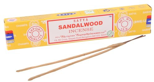 GURU SHOP Satya Incense Räucherstäbchen, Indische Räucherstäbchen 15 g - Sandelholz, 21x4x2 cm