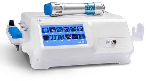 Stoßwellentherapiegerät ED für Zuhause Extrakorporale Stoßwellen Fokussierte Therapie Tiefes Gewebe Muskel mit LCD Touchscreen 10 Köpfe Massage Gun für Körperpercussion Muskelentspannung und Schmerzli