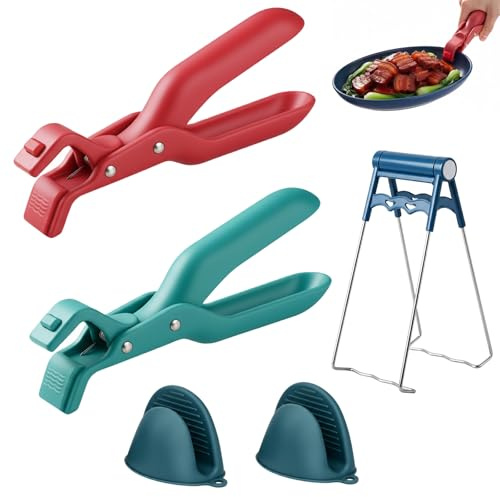 5-teiliges Set Zange für Heißluftfritteuse, mit Heizplattengreifer und hitzebeständigen Griffen, Ideal für Airfryer Modelle, Praktische Küchenhelfer für Umgang mit heißen Geräten