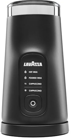 Lavazza, MilkEasy Plus Montalatte Elettrico, con Design Elegante ed Ergonomico, Pulsante Multifunzione, Frusta Magnetica e Coperchio Trasparente