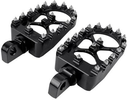 repose pieds Pour Harley Pour Dyna Fat Bob Pour Softail Sportster Repose Pieds Moto Rue Larges Rotatifs(Noir)