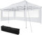 tectake® Gazebo da Giardino Pieghevole, Gazebo Esterno Resistente con 2 Elementi Laterali, Gazebo da Esterno con Finestre, Gazebo Impermeabile e Regolabile, 600 x 300 x 280 cm - Bianco