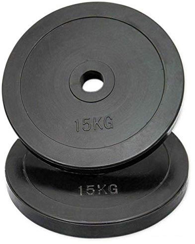 MAXSTRENGTH Rubber Weight Plates Disc Olympic 2 5cm Hole Home Gym Strength Training Fitness Exercise 20kg & 40kg Kg Set (15kg x 2 = 30)