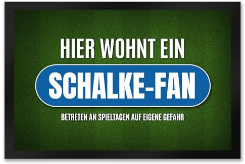 trendaffe - Hier wohnt EIN Schalke-Fan Fußmatte XXL mit Rasen Motiv