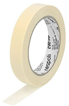 Nespoli – Nastro Carta Adesivo per Interni 19mm x 50m per Mascheratura Basic, Carta Gommata per Verniciatura Fai da Te - Nastro Imbianchino Facile da Strappare con Aderenza Sicura