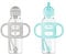 Dr. Brown's Sippy Straw Bottle with Silicone Handles, Gray & Green, 8 Oz (Pack of 2)