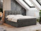 MKS MEBLE Boxspringbett 160x200 mit Bettkasten, Bett mit Multipocket - Matratze H4 Topper, Polsterbett 160x200 mit Bettkasten Kopfteil, Boxspringbett mit Matratze H4, RICO - Dunkelgrau Velvet
