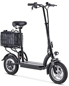Electric Scooter Adult Foldable E-Scooter Max Speed 25 km/h High Range With Bag Black and White 350W Powerful Battery Max Load 120kg (Black)