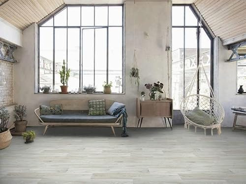 PVC Bodenbelag Vinylboden in sanfter Holz Optik, Zuschnitt (5m breit, 6m lang)