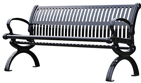 LBONG Gartenbank Metall,Gartenstühle,mit Armlehnen & Rückenlehne,für 2-3 Sitzer,vielseitig kombinierbar,pflegeleicht,für Terrasse, Park, Terrasse, Balkon(59inX27.1inX29.5in)