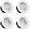 ANBOO - Juego de 4 rejillas de ventilación redondas, rejilla de ventilación de plástico con mosquitera, rejilla de ventilación para cuarto de baño, cocina, oficina, blanco 100 mm