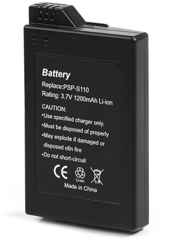 SHAWOROCE 3,7V 1200mah Li-Po Batterien Akku Kompatibel mit Sony PSP-S110 PSP 2000 2001 2002 2003 2004 2006 2007 3000 3001 3002 3003 3004 3005 3008 3010 Console Controller Ersatzakku Wiederaufladbare