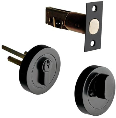 Security Solutions - Euro Locking Deadbolt Thumbturn Set - 60/70mm Backset - Matt Black