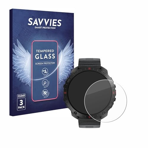 Savvies Armoured Glass compatible with Polar Grit X2 Pro (3 Pack) Tempered Glass Screen Protector [Shockproof, 9H Ultra Hard]