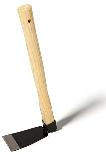 ZAWELIYO Houe de Jardinage à Long Manche en Bois, Outil de Désherbage et Binage en Acier au Carbone, Double Rivets Renforcés pour Plantation Potager et Jardin
